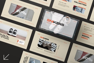 現(xiàn)代創(chuàng)意企業(yè)營銷策劃圖文排版設(shè)計(jì) Snikers Creative PPT與Keynote模板